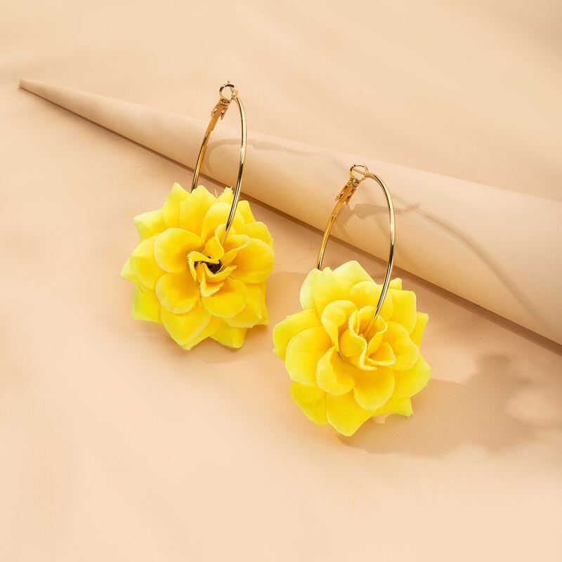 

Flower Decor Earrings, Yellow