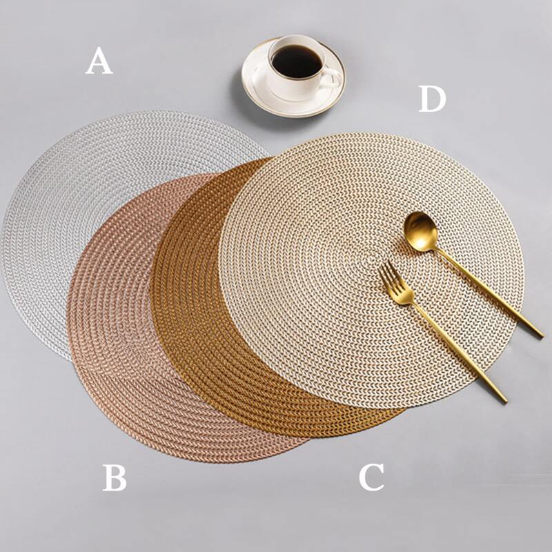 

1pc Solid Round Placemat, Multicolor