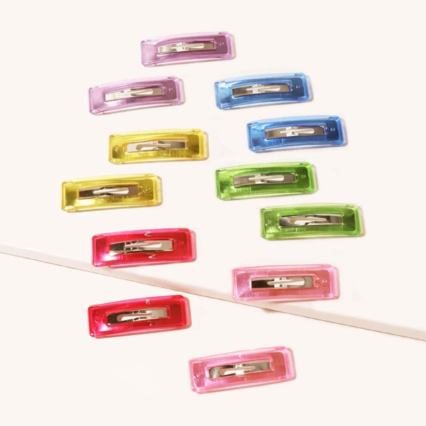 

12pcs Toddler Girls Geometric Hair Clip, Multicolor