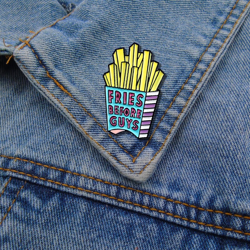 

French Fries Shaped Brooch, Multicolor