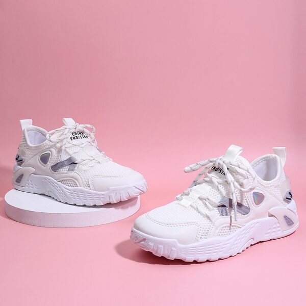 

Lace-up Front Low Top Sneakers, White