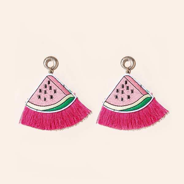 

Fruit Tassel Drop Earrings, Pink