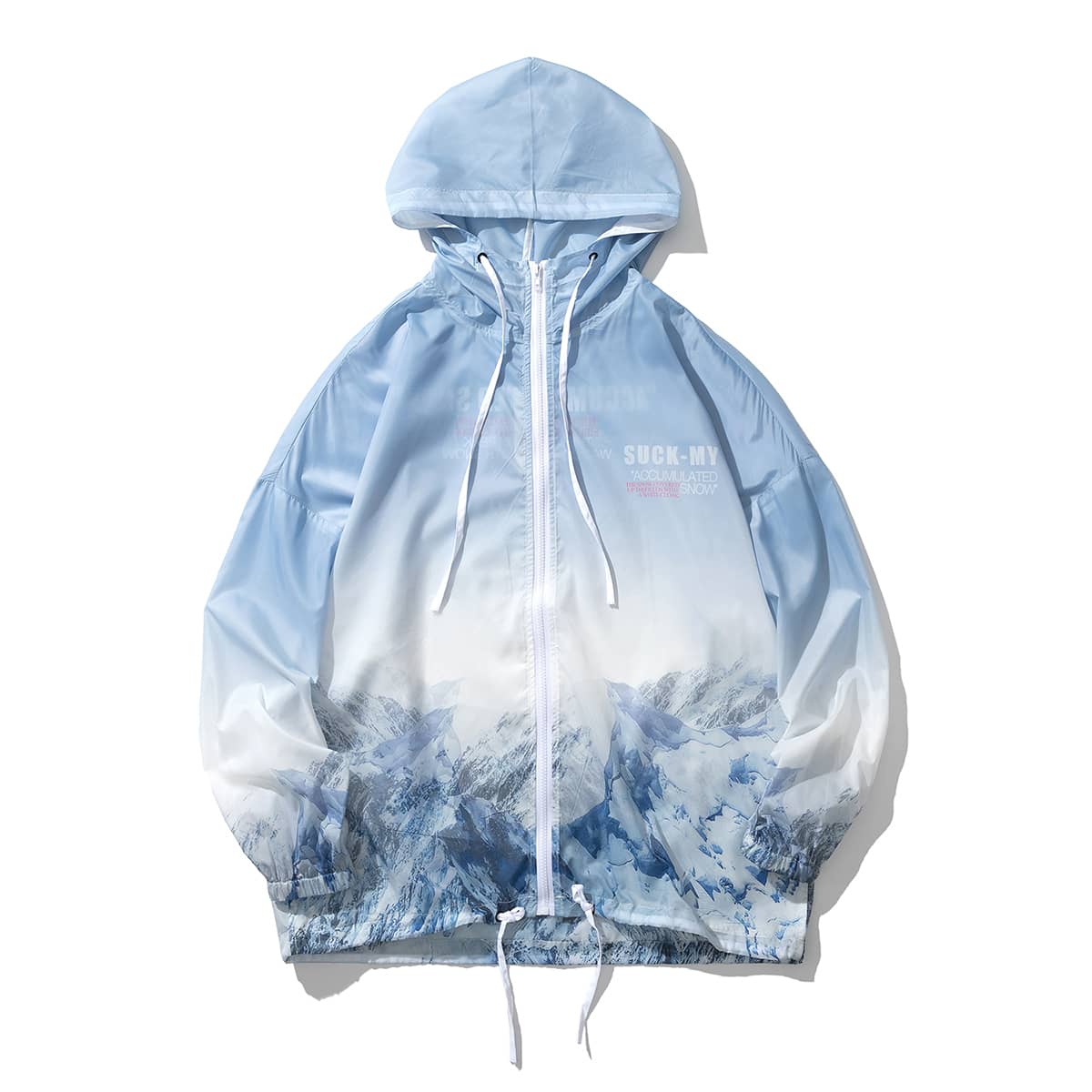 

Guys Landscape And Slogan Graphic Sunproof Jacket, Multicolor