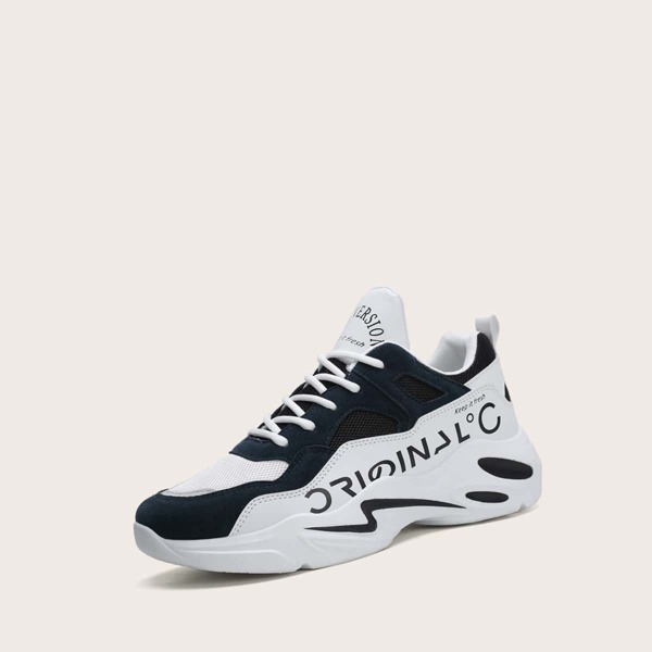 

Men Lace-up Front Wide Fit Sneakers, Blue