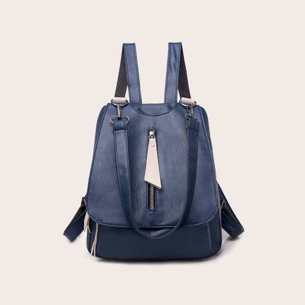 

Minimalist Flap Backpack, Navy blue