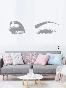 1pc Eye Print Wall Sticker - Multicolor - View 5