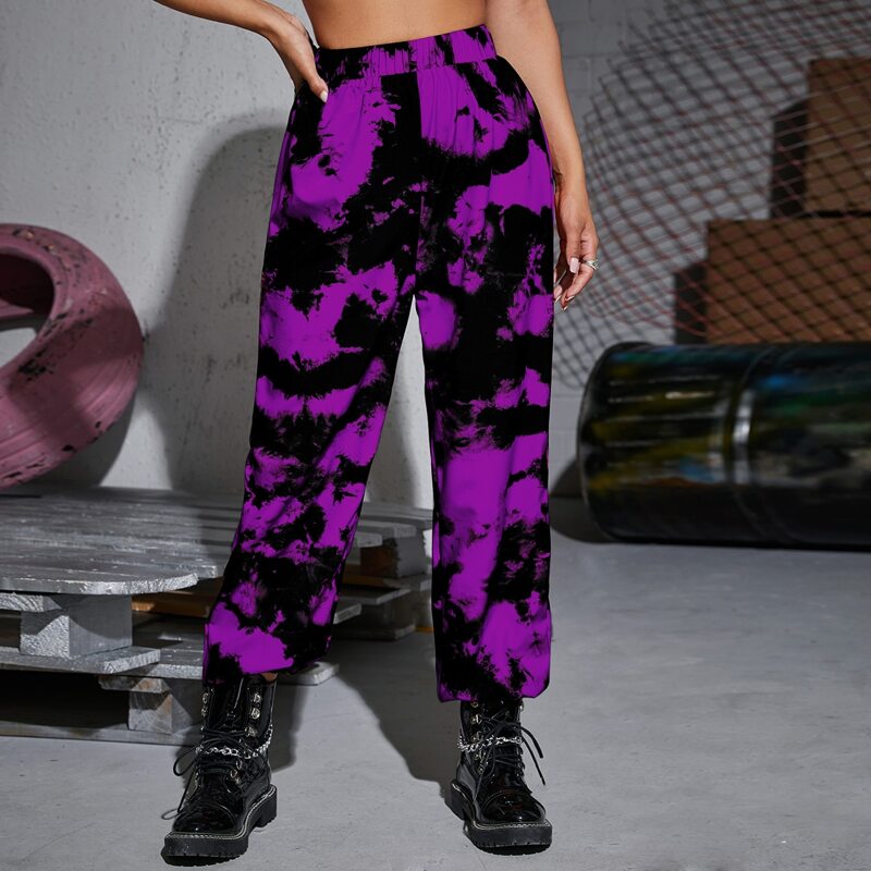 

Elastic Waist Tie Dye Sweatpants, Purple