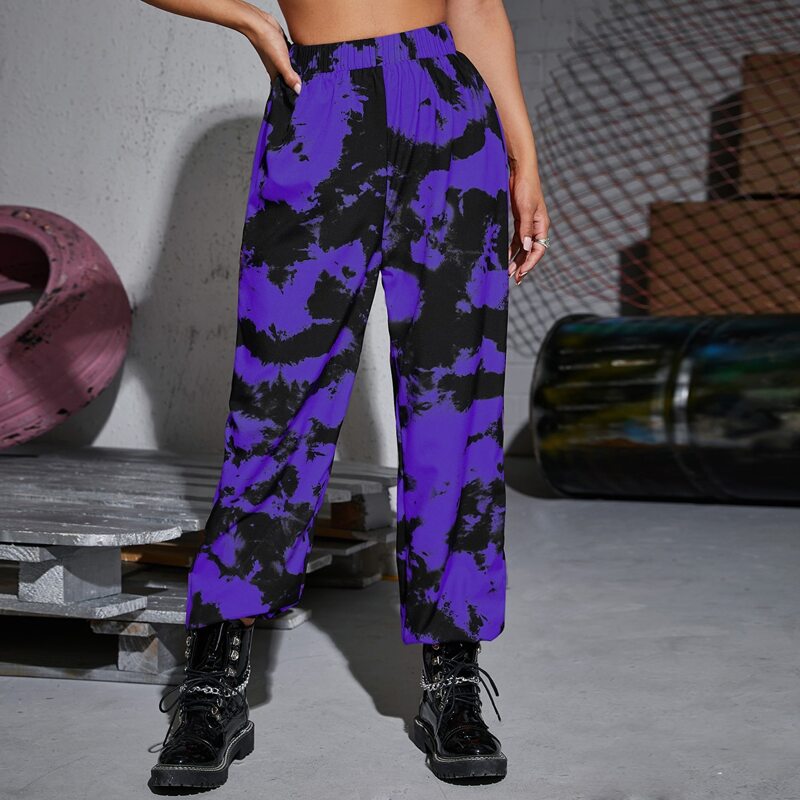 

Elastic Waist Tie Dye Sweatpants, Violet purple