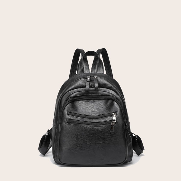 

Minimalist Curved Backpack, Black