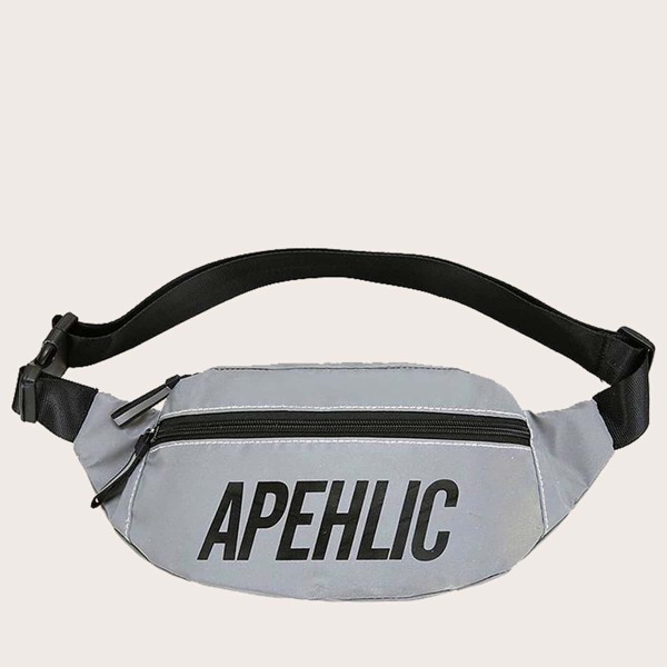 

Детская сумка на поясе с текстовым узором, Серые