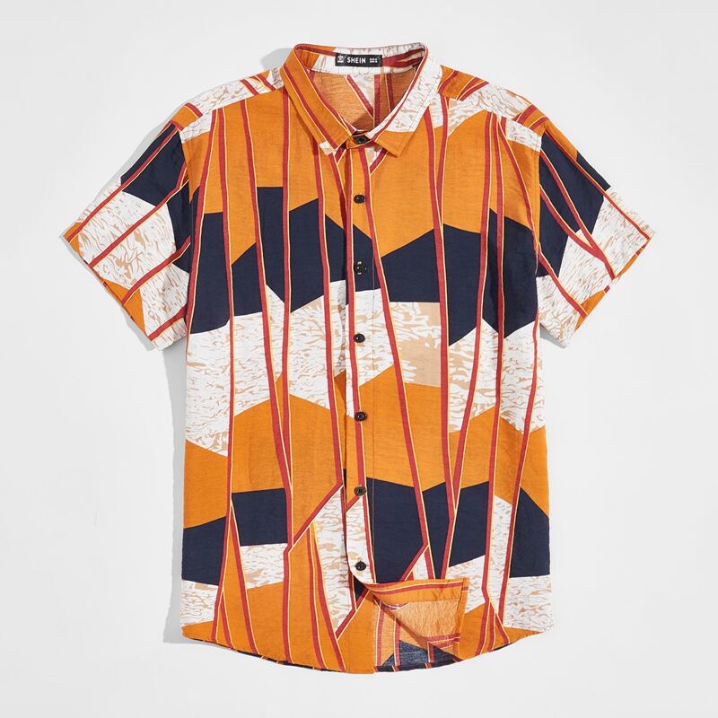 

Guys Geo Print Shirt, Multicolor