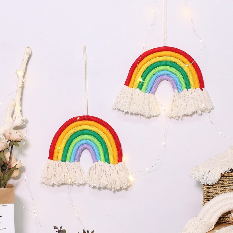 

1pc Rainbow Tassel Dream Catcher Without Lamp, Multicolor