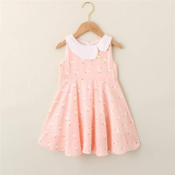

Toddler Girls Cartoon Graphic Dress, Baby pink