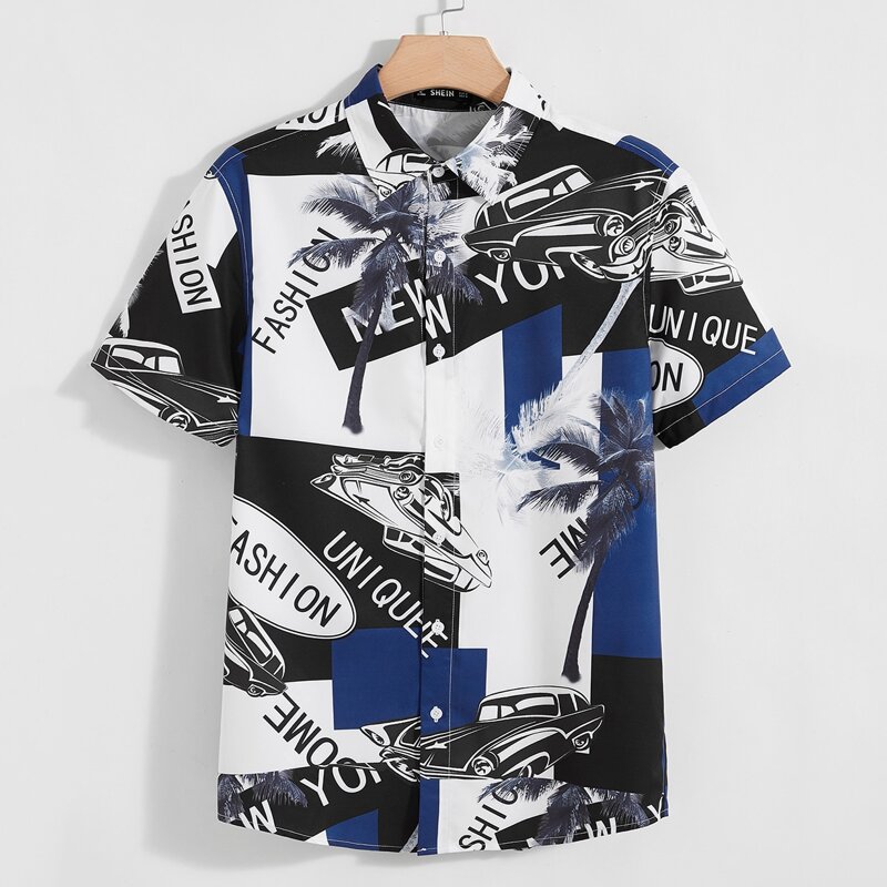 

Guys Letter Graphic Shirt, Multicolor