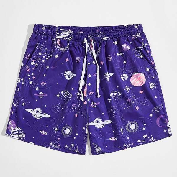 

Guys Galaxy Drawstring Shorts 7'', Violet purple
