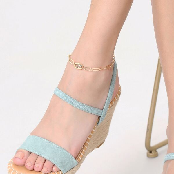 

Puka Shell Chain Link Anklet, Gold
