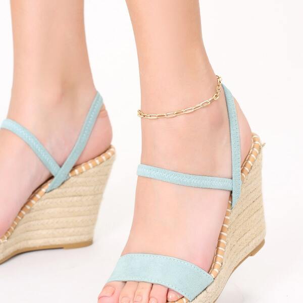 

Simple Small Oval Chain Link Anklet, Gold