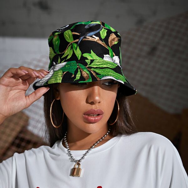 

Floral Pattern Bucket Hat, Multicolor