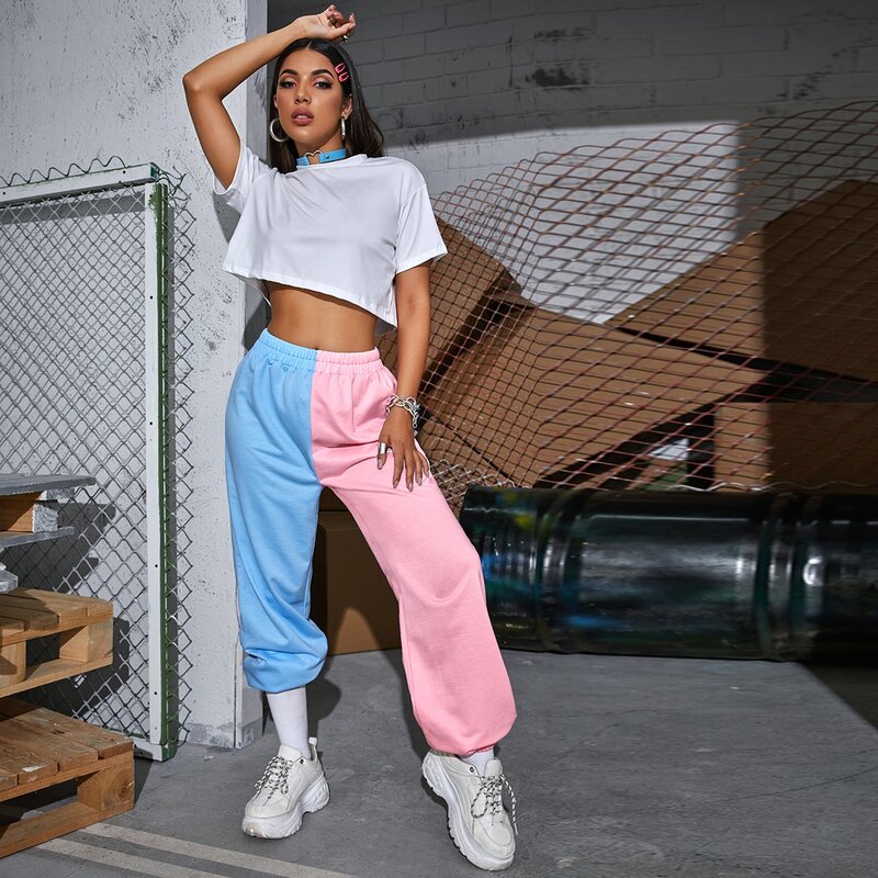 

Colorblock High-Rise Joggers, Multicolor