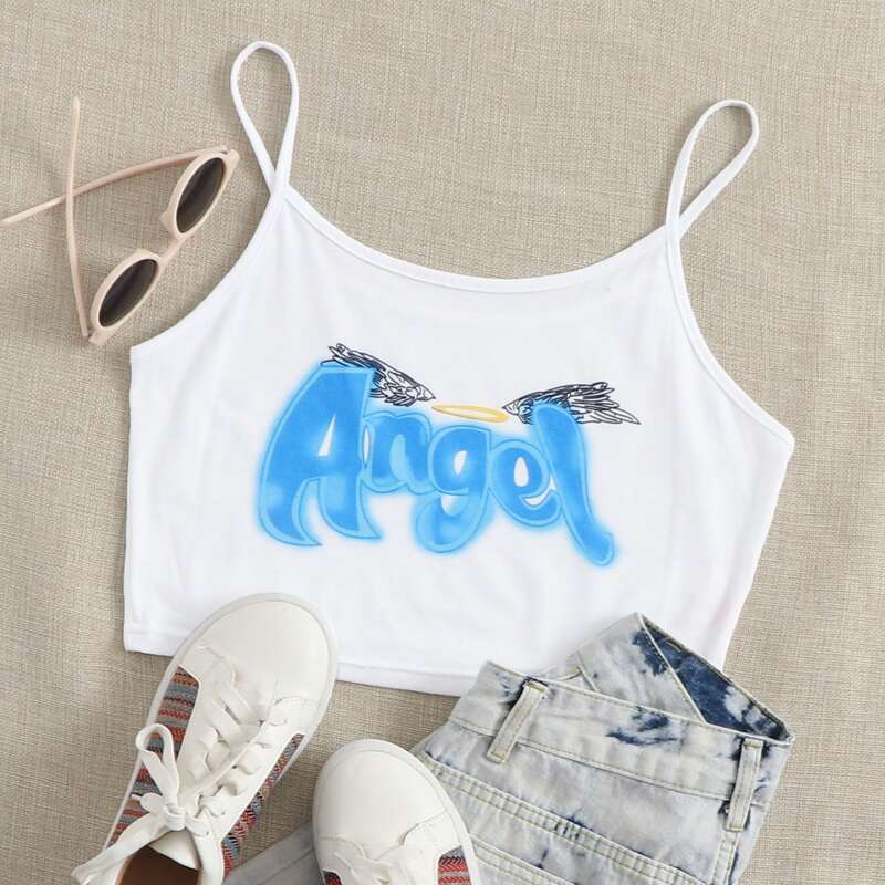 

Angel Graphic Cami, White