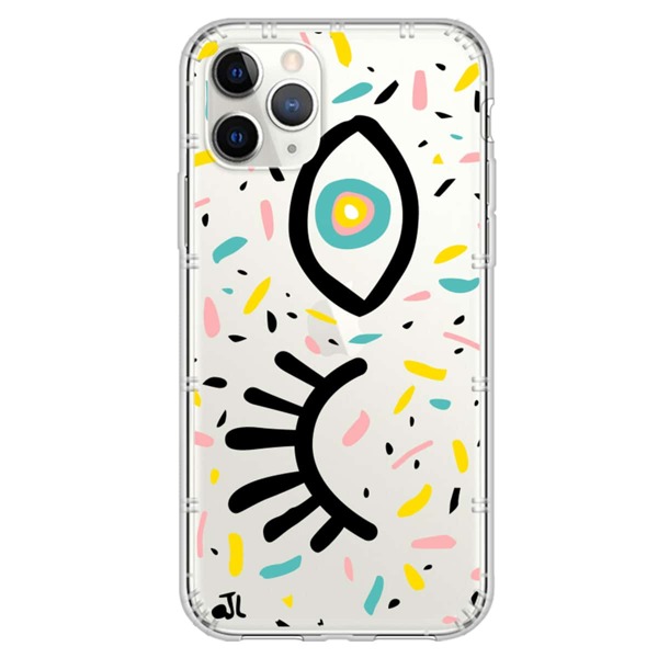 

1pc Graffiti Print Clear iPhone Case, Multicolor