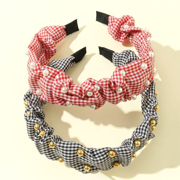 

2pcs Faux Pearl Decor Hair Hoop, Multicolor
