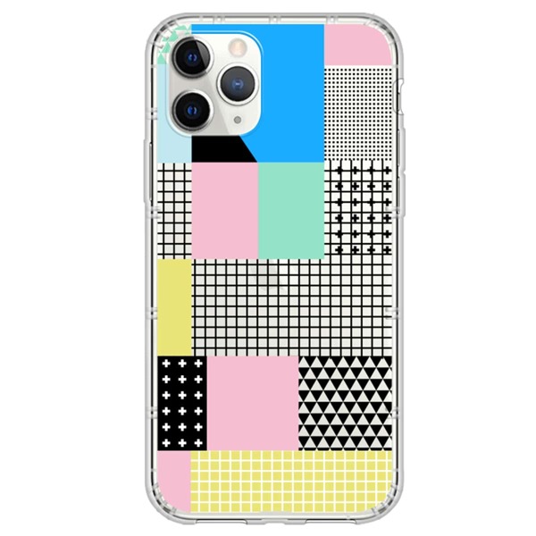 

1pc Plaid Colorblock iPhone Case, Multicolor