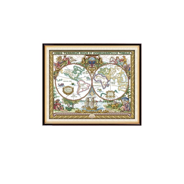 

DIY ручная вышивка крестом с принтом "карта, Многоцветный