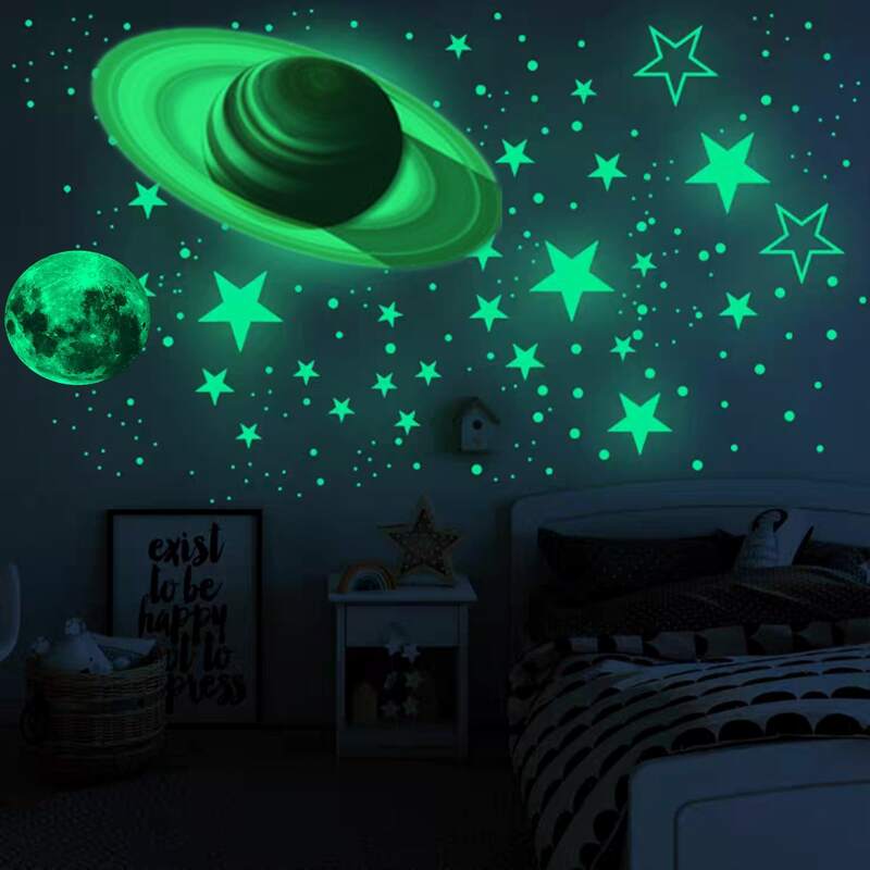 

105pcs Planet & Star Wall Sticker, Multicolor