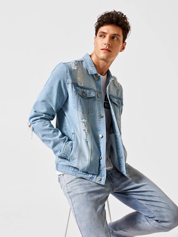 denim jacket men shein
