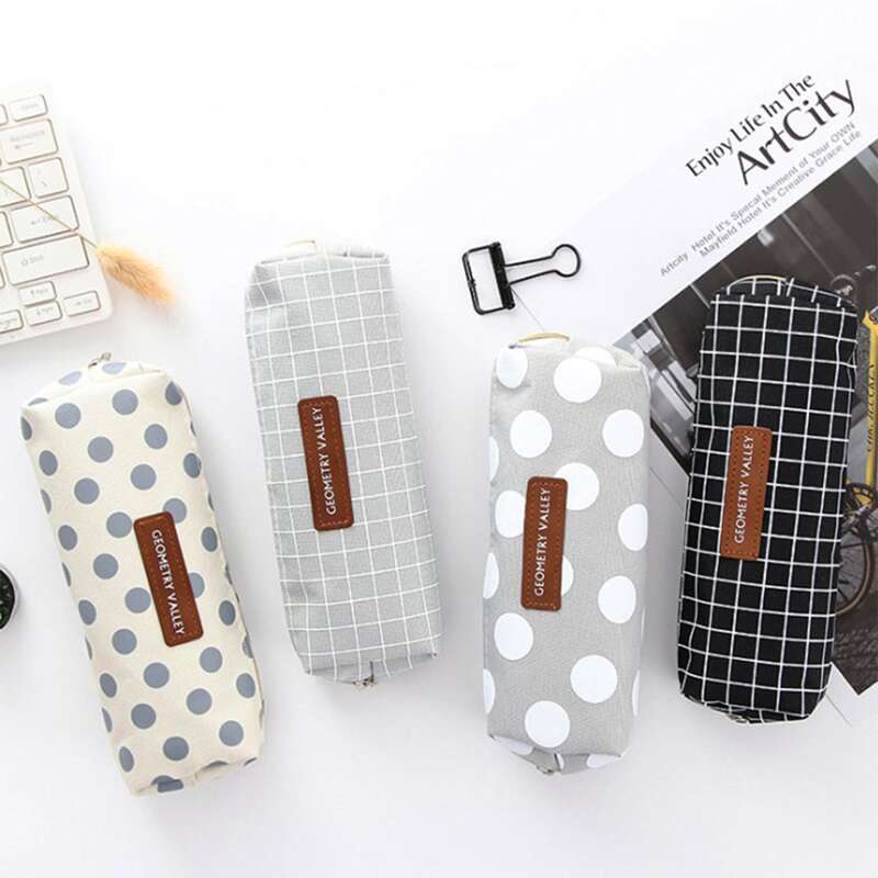 

1pc Geometric Pattern Pencil Case, Multicolor