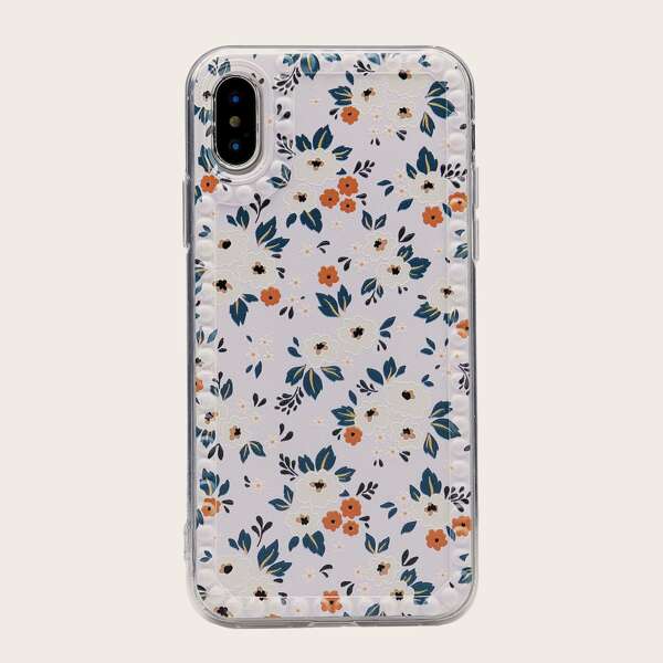 

1шт чехол для iPhone с цветочынм принтом, Многоцветный