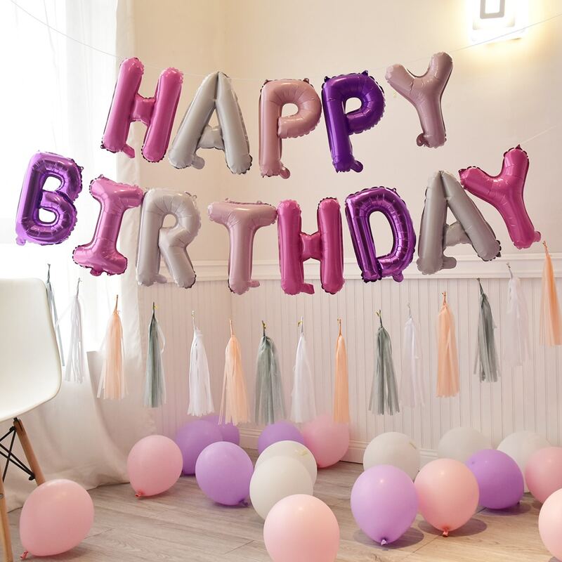 

46pcs Birthday Balloon & Tassel Set, Multicolor