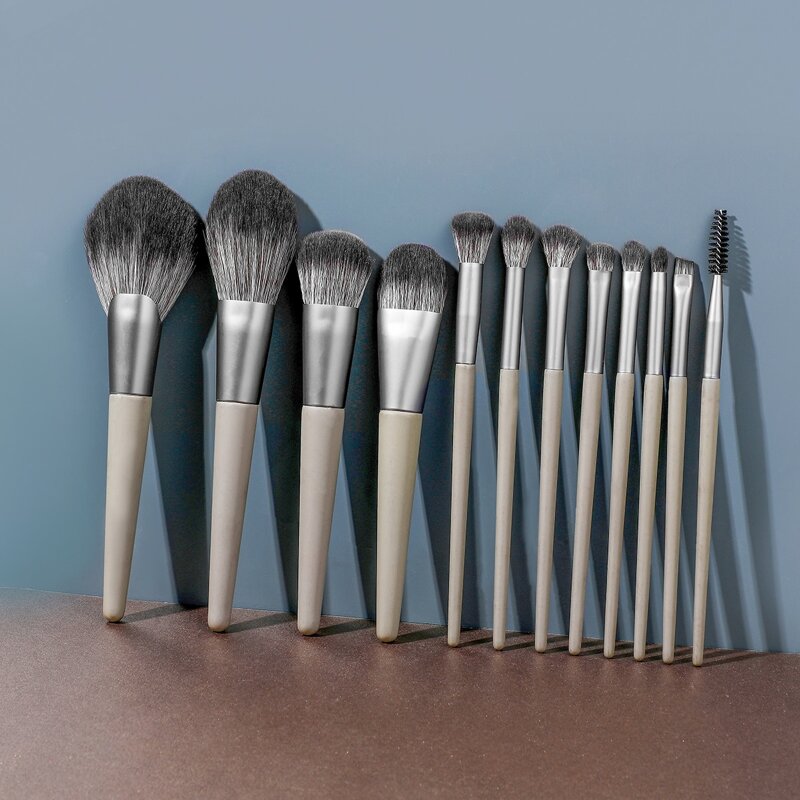 

12pcs Soft Makeup Brush, Grey