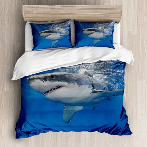 

Shark Print Bedding Sets Without Filler, Multicolor
