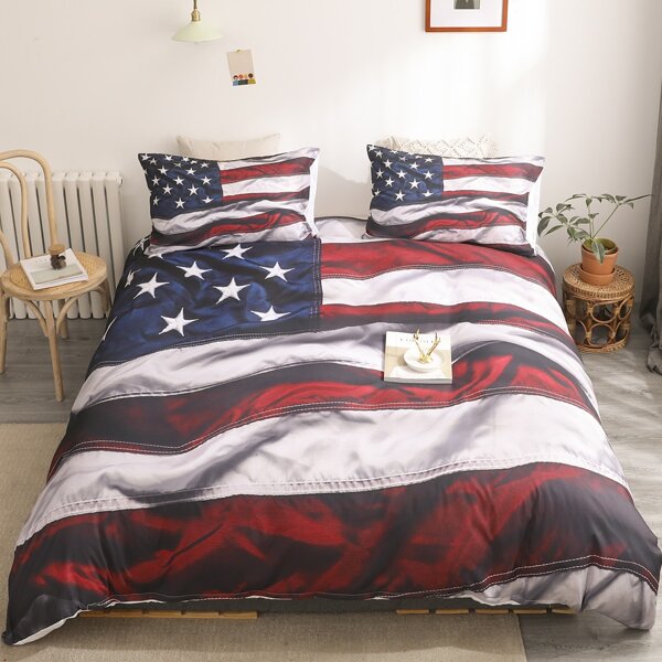 

Flag Print Bedding Sets Without Filler, Blue