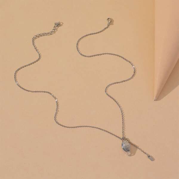 

Geometric Number Charm Necklace, Silver
