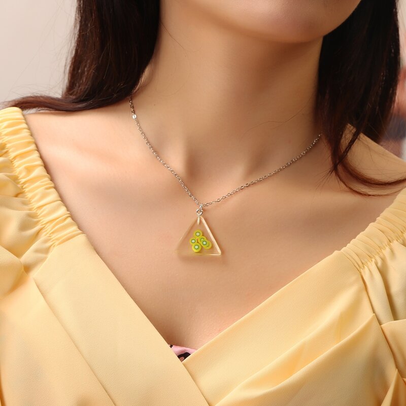 

Fruit Geometric Charm Necklace, Green