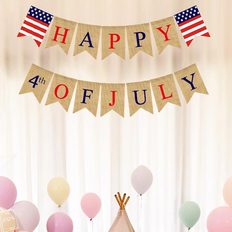 

2pcs Independence Day Decorative Pull Flag, Multicolor