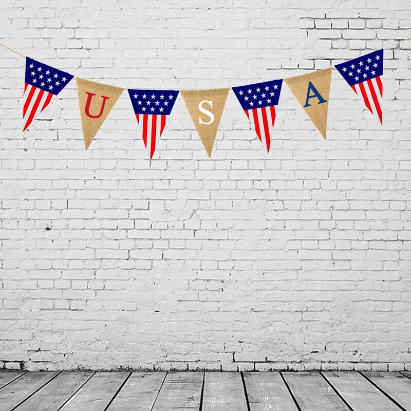 

2pcs Independence Day Decorative Pull Flag, Multicolor