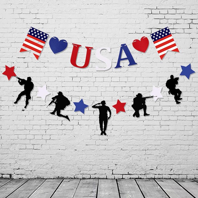 

2pcs Independence Day Decorative Pull Flag, Multicolor