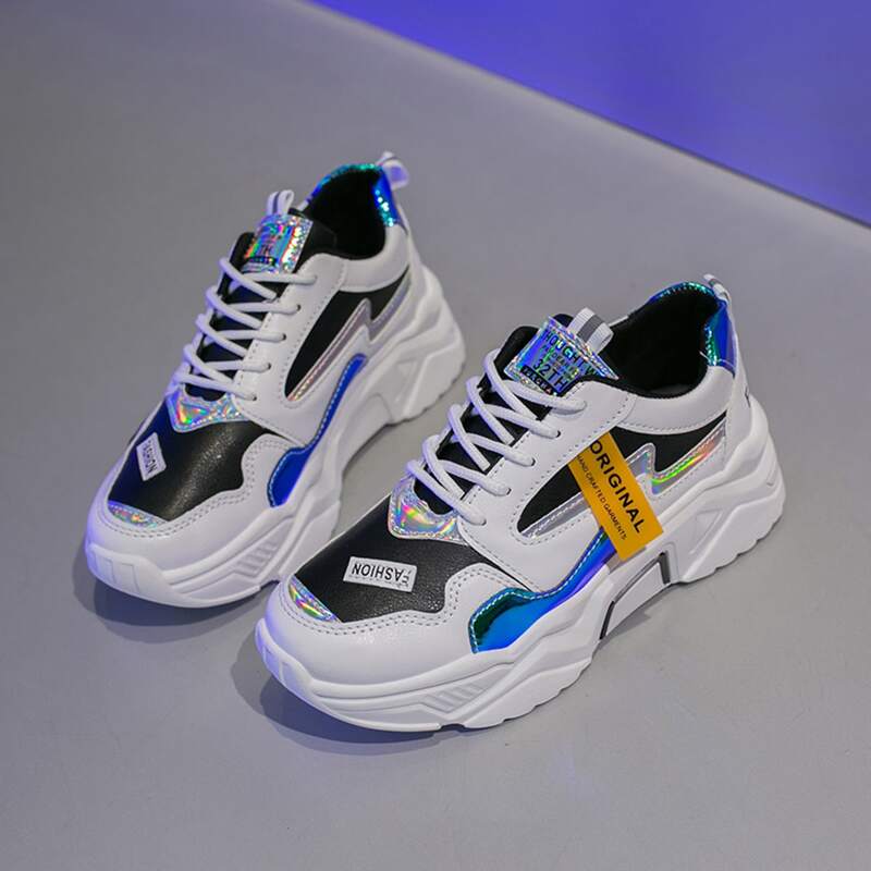 

Lace-up Gradient Chunky Sneakers, Multicolor