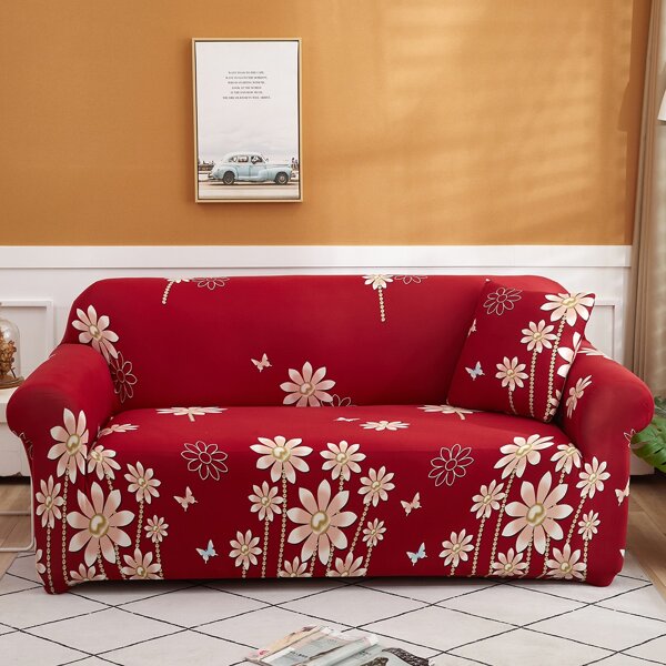 

Flower Print Sofa Cover Without Cushion, Multicolor