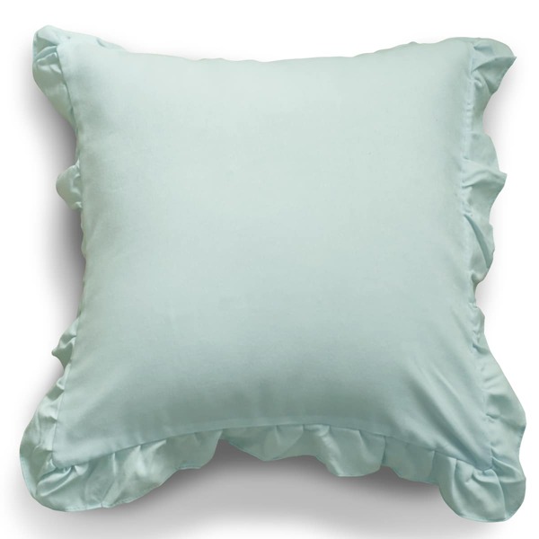 

Ruffle Trim Cushion Cover Without Filler, Mint green