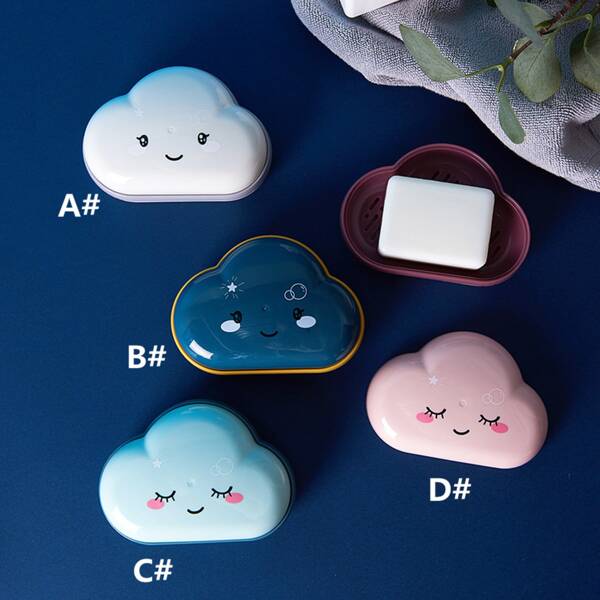 

1pc Cloud Shaped Drain Soap Box, Multicolor