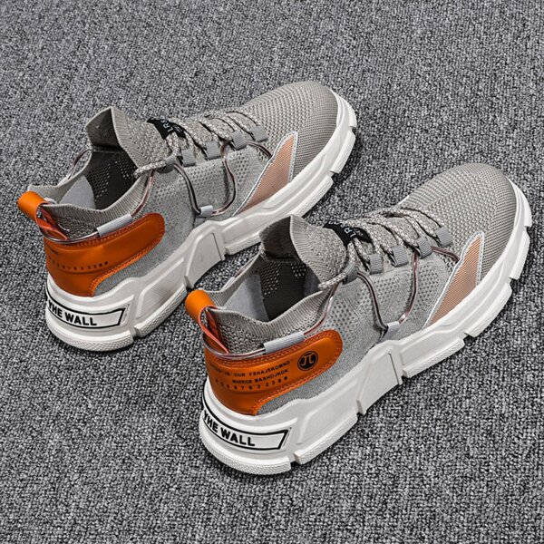 

Men Lace Up Knit Sneakers, Grey