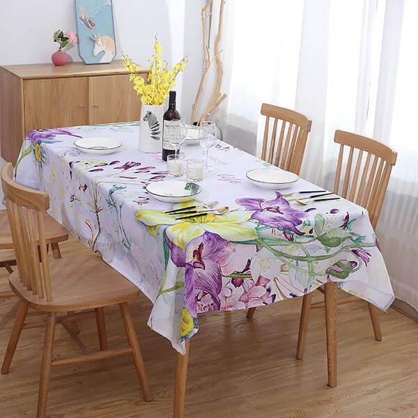 

Flower Print Tablecloth, Multicolor