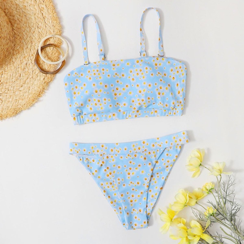 

Daisy Cami Bikini Swimsuit, Pastel baby blue