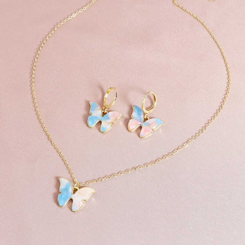 

3pcs Butterfly Decor Jewelry Set, Multicolor