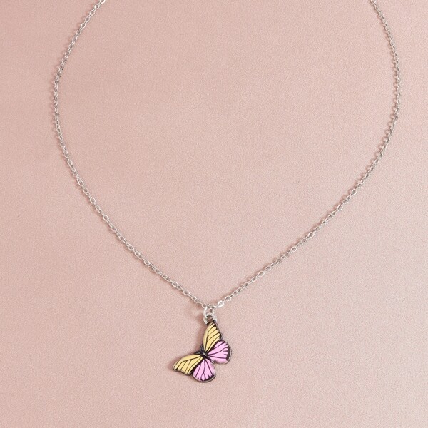

Butterfly Charm Necklace, Multicolor
